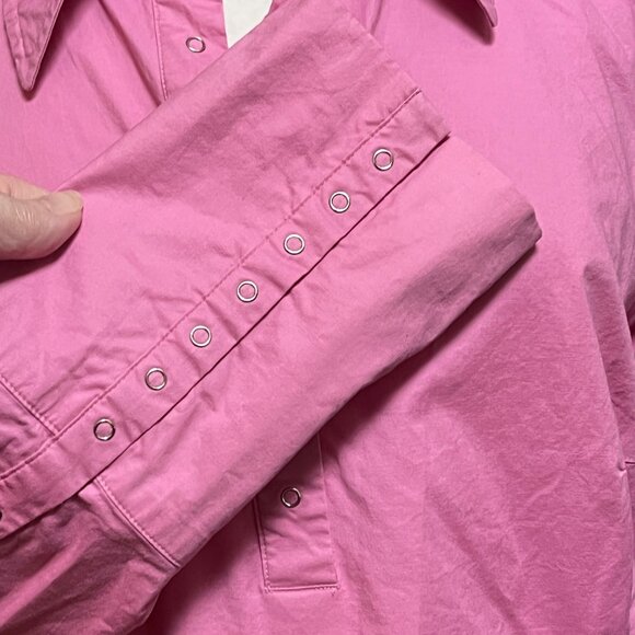 Forenza Vtg Pink Long-Sleeve Button-Up Shirt‎ 16 Snap Details Western Pirate 90s - Picture 5 of 12
